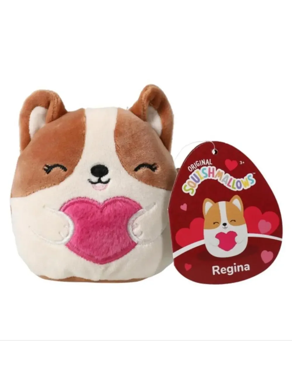 4” Valentines Regina the Corgi squishmallow NWT